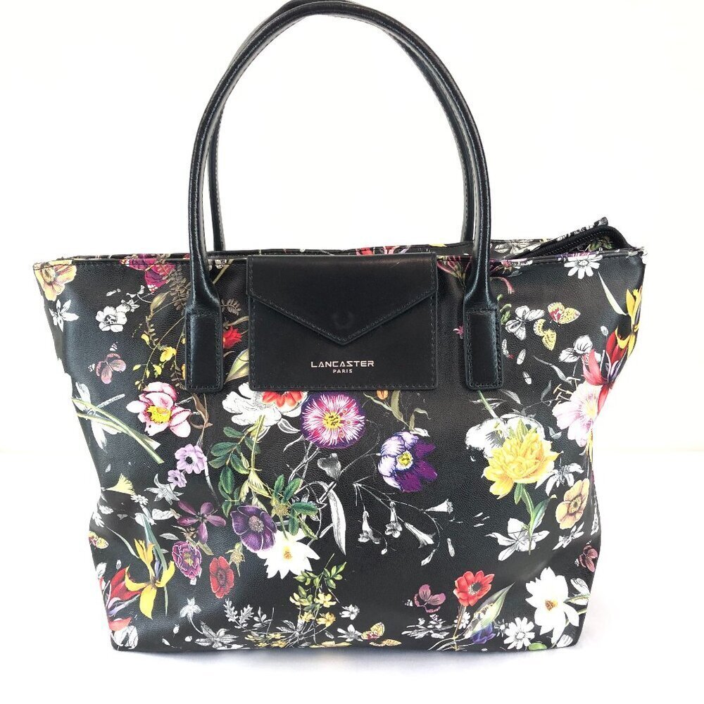 Lancaster Black Floral Shoulder Bag